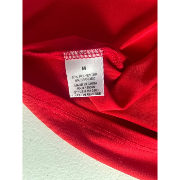 Cure Womens Red Top with Silver Ring Accents Short Sleeves, Size Medium - Picture 5 of 8